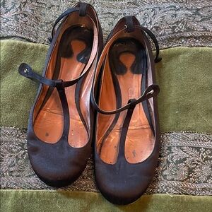 Chloe Black T-Strap Flats